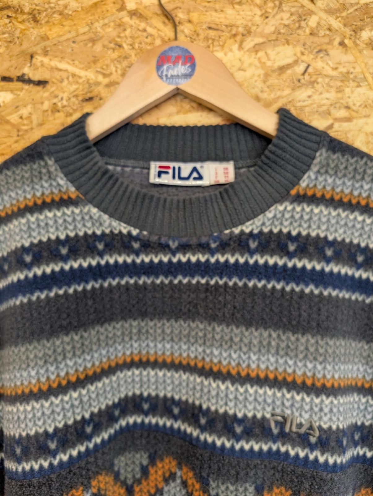 Fila Fleece Sweater Mens Size XL 90s Vintage Aztec Crew Neck Top Made In Italy