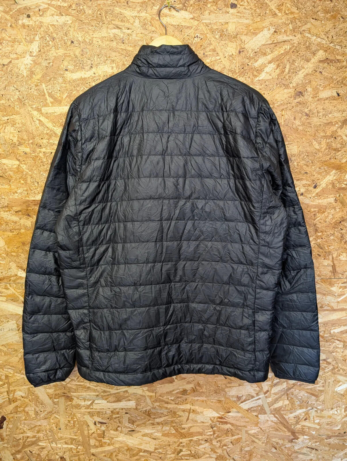 Patagonia Down Sweater Jacket Mens Medium Quilted Black Puffer Full Zip Layer