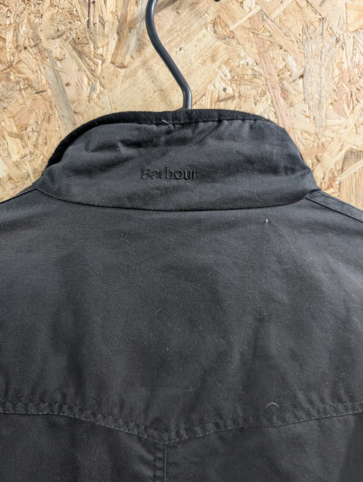 Barbour Utility Jacket Womens UK16 Black Waxed Cotton Plaid Waterproof Pockets