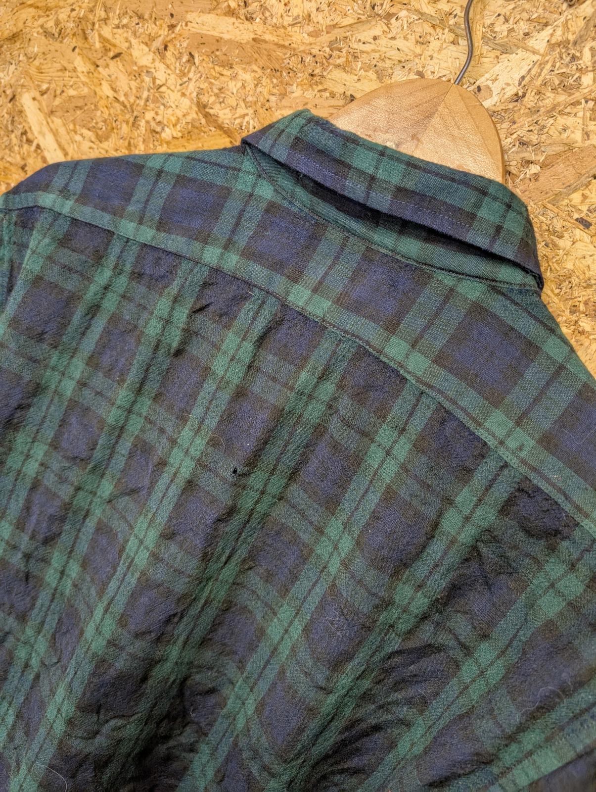 Sir Pendleton Shirt L Navy Blue Green Check Plaid Wool Black Watch Tartan USA