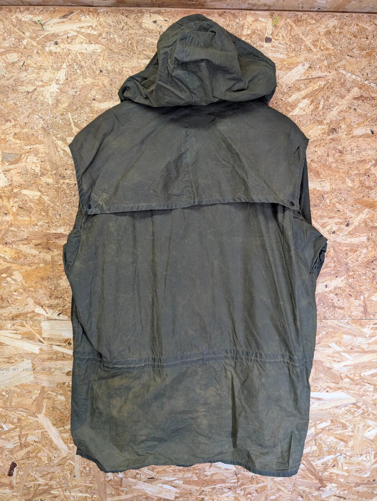 Vintage Barbour Wax Hooded Durham Jacket Men XL Green Cotton 2 Crest Warrant 80s