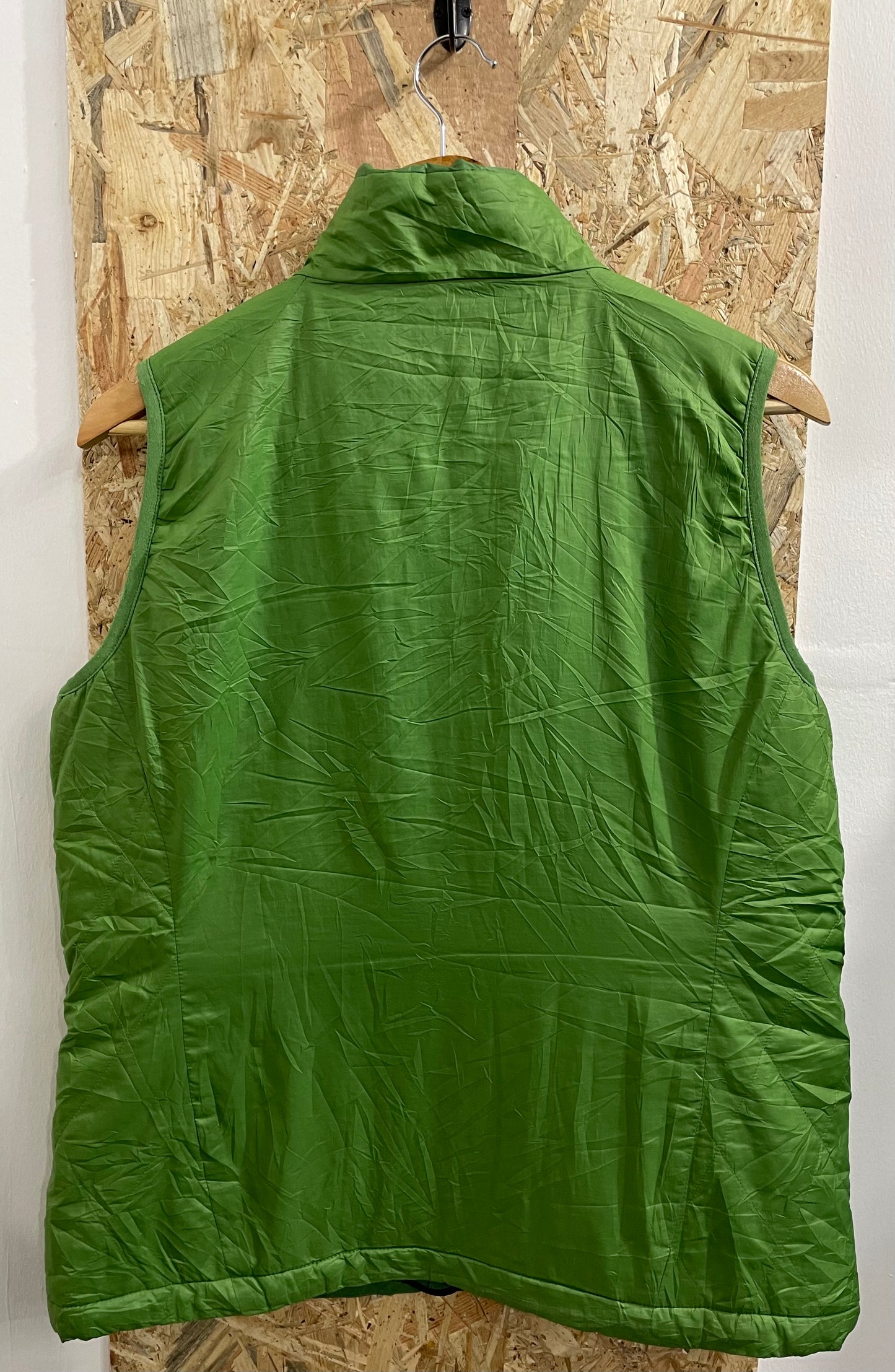 Patagonia Womens Lightweight Full Zip Green Micro Puff Vest Gilet Size Large