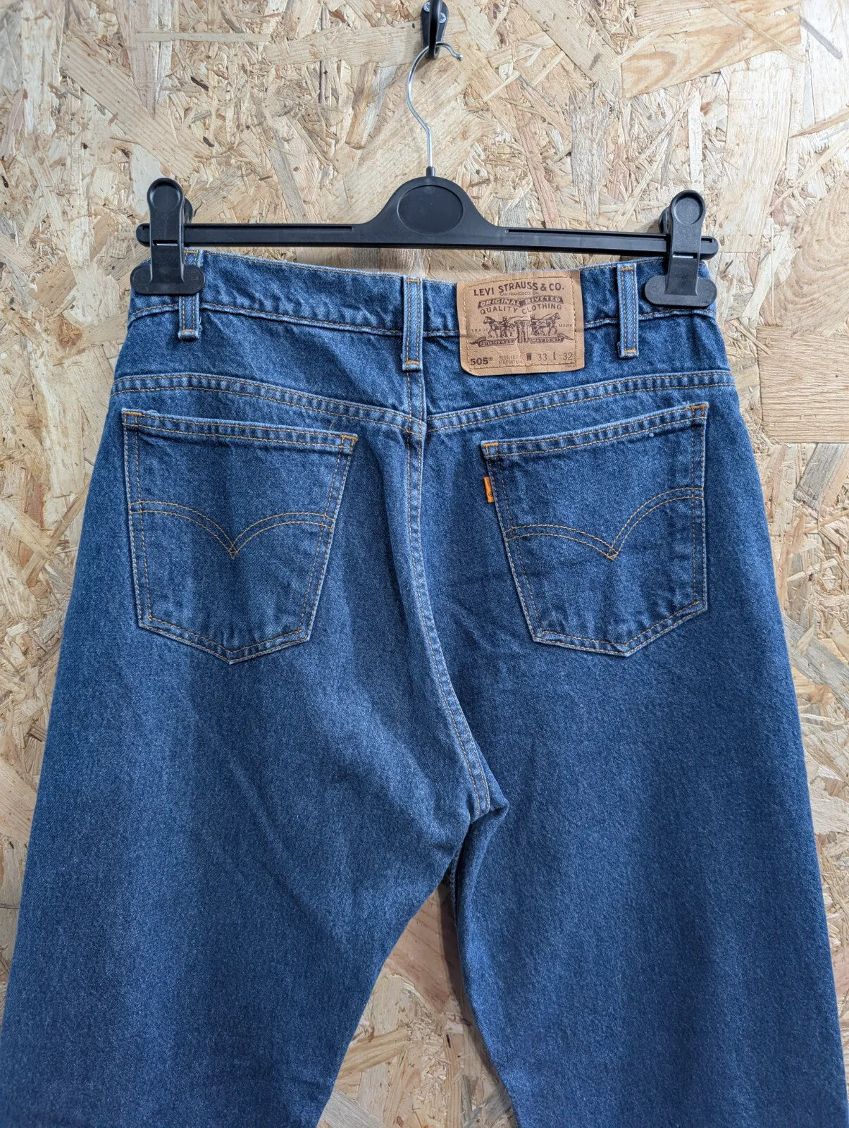 Vintage Levis 505 Blue Denim Jeans Mens W33 L32 Orange Tab Straight Mexico 90s