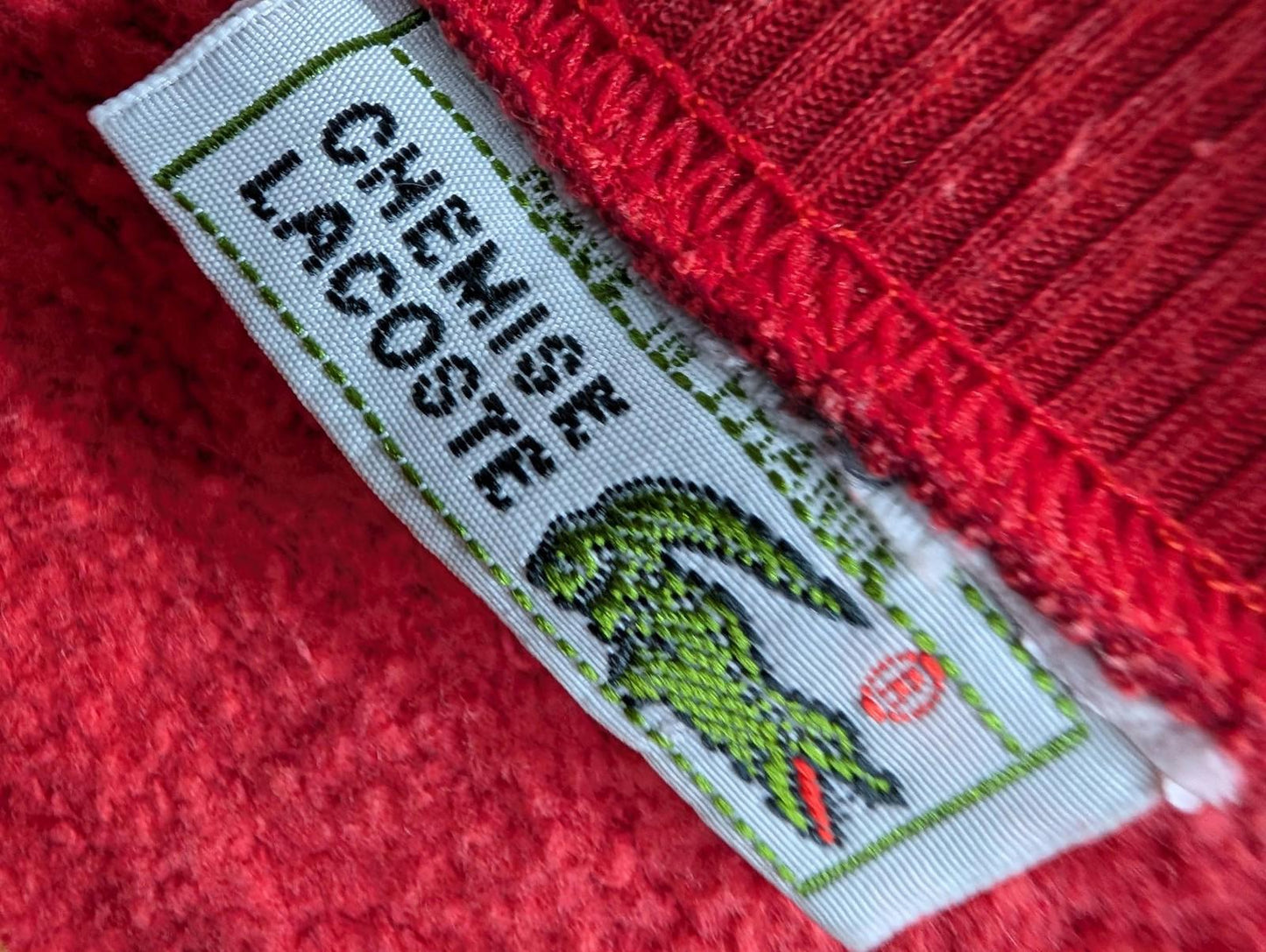 Lacoste Chemise Sweatshirt Small Men Embroidered Logo Red Oi Polloi France Made