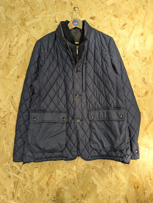 Ted Baker Quilted Jacket Mens Size 5 XL Navy Blue Diamond Padded Insulated