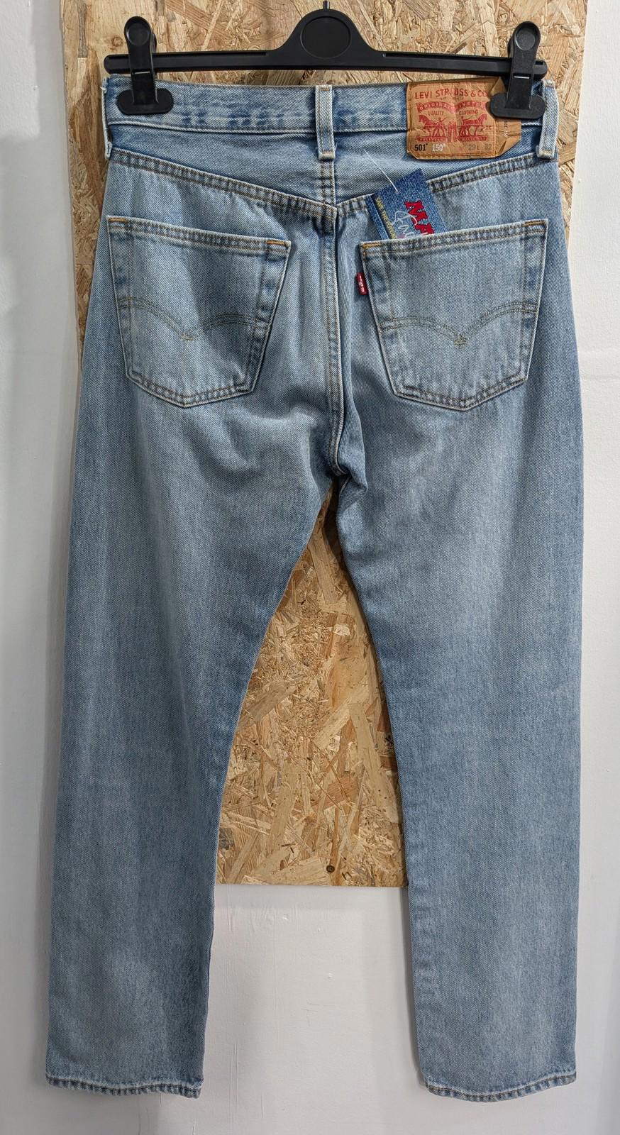 Levis 501 Jeans Womens W29 L32 150th Anniversary Patchwork Peace Blue Denim