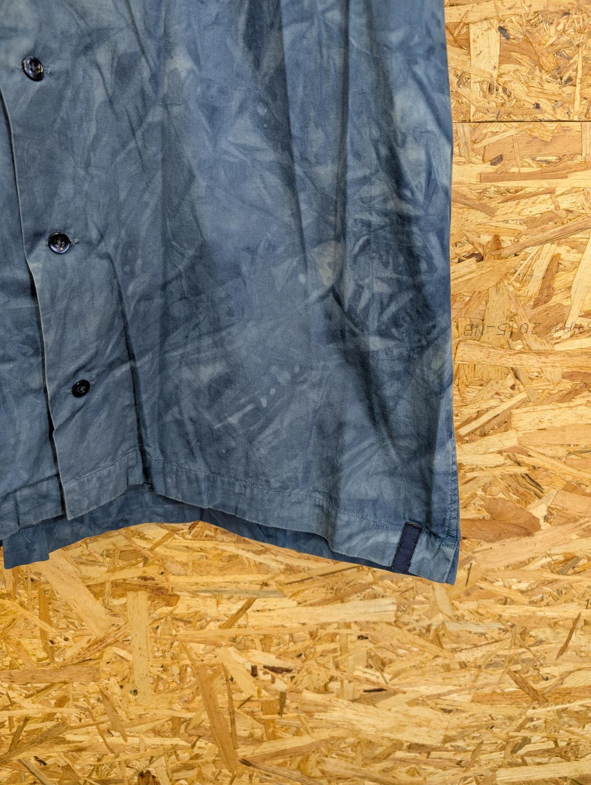 Kenzo Shirt Large Vintage 90s Short Sleeve Tie Dye Hawaiian Blue Cotton