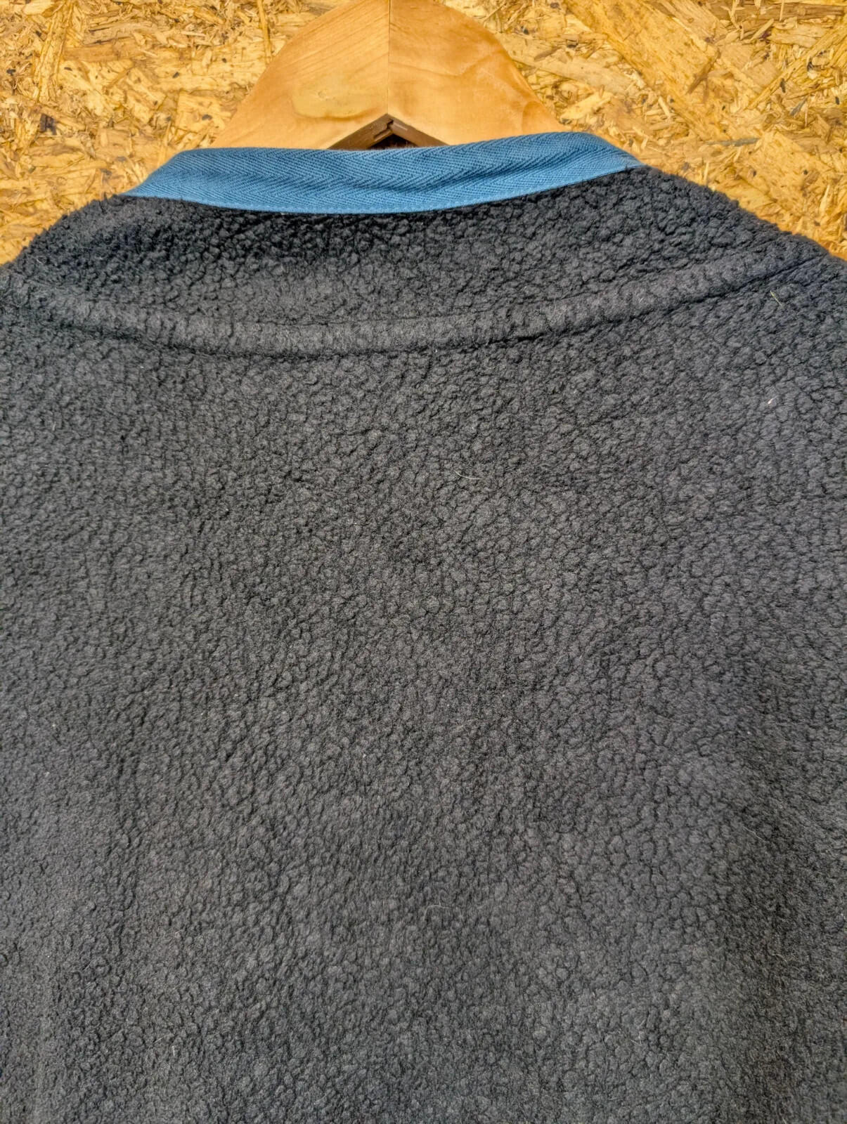 Patagonia Shearling Button Pullover Fleece Mens XXL Charcoal Blue Pink Pockets