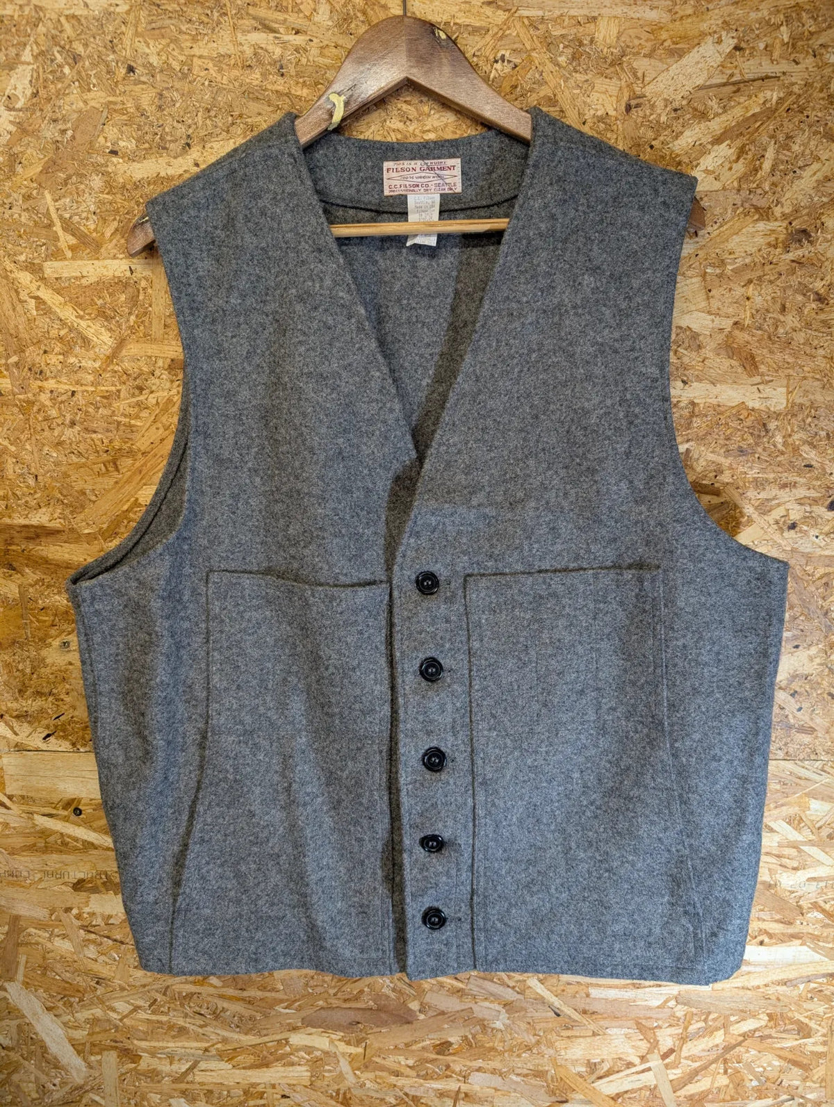 Filson Mackinaw Wool Vest 2XL 48 Heather Grey Body Warmer USA USA Made Heritage