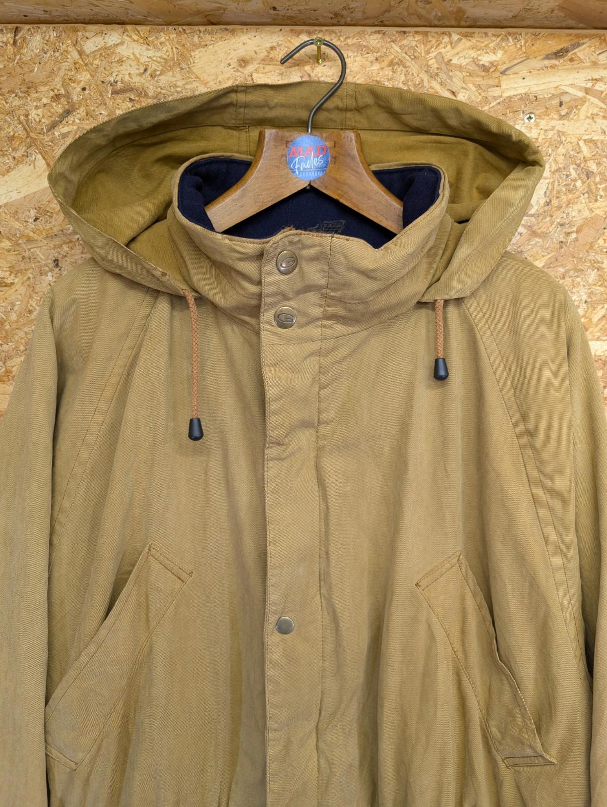 Gant Street Parka Large Men Jacket Tan Beige Hooded Wool Liner Canvas Coat USA