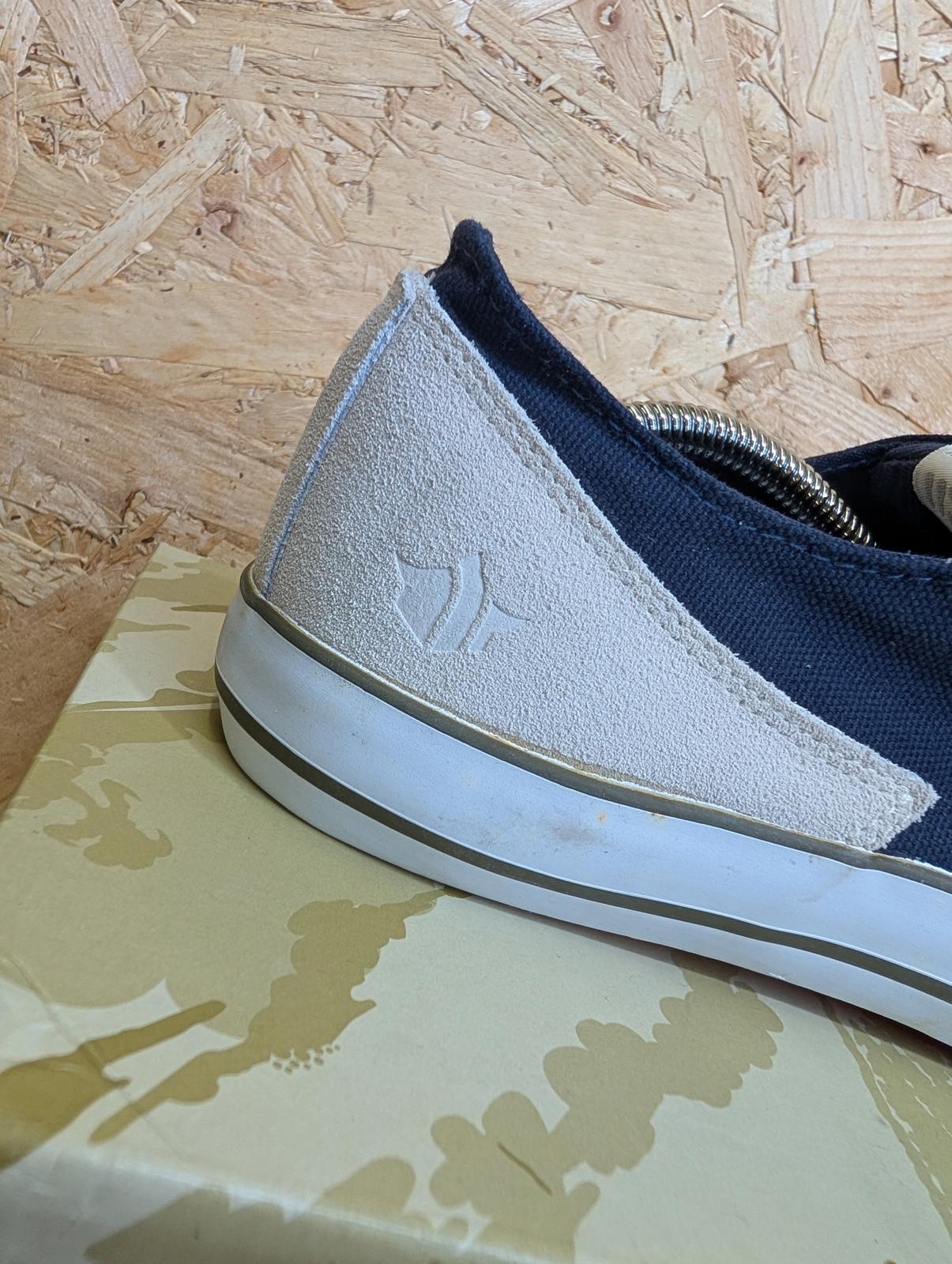 Maharishi Trainers UK 8 EU 42 Asym Day Shoes Low Suede Canvas Stone Navy Lace