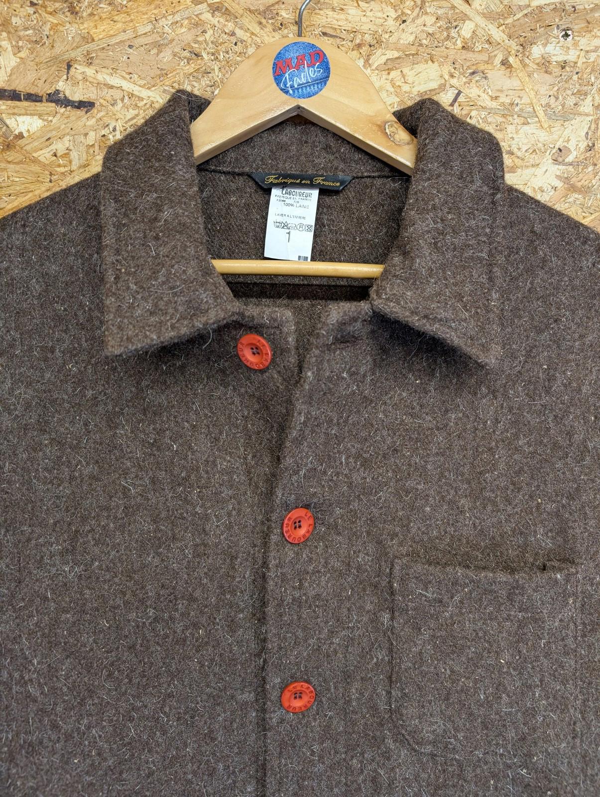 Le Laboureur Chore Jacket Men Size 1 Small Wool Utility Workwear Brown Pockets
