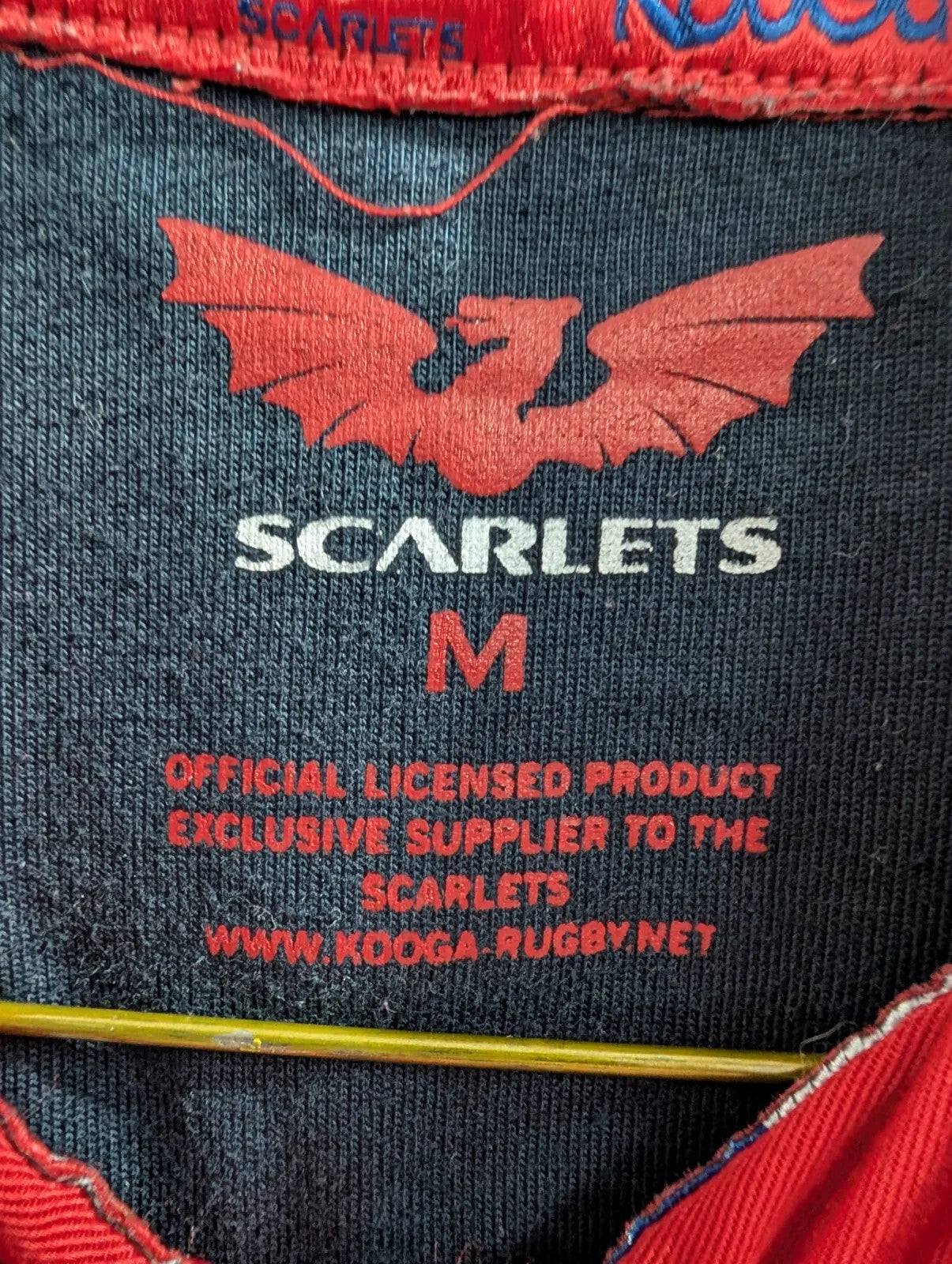 Vintage Llanelli Scarlets 03/05 Rugby Shirt Medium Red Dragon Kooga Tetley RFC