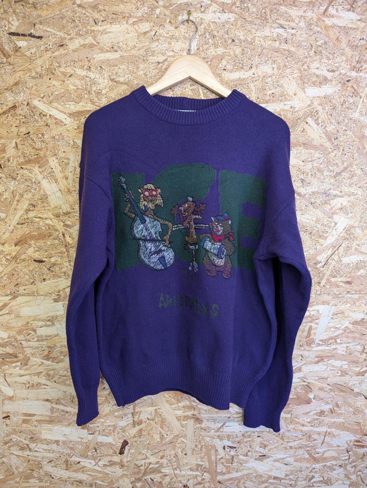 Iceberg Purple Size Large Jumper Aristocrats Vintage 90s Knit 100% Wool Italy