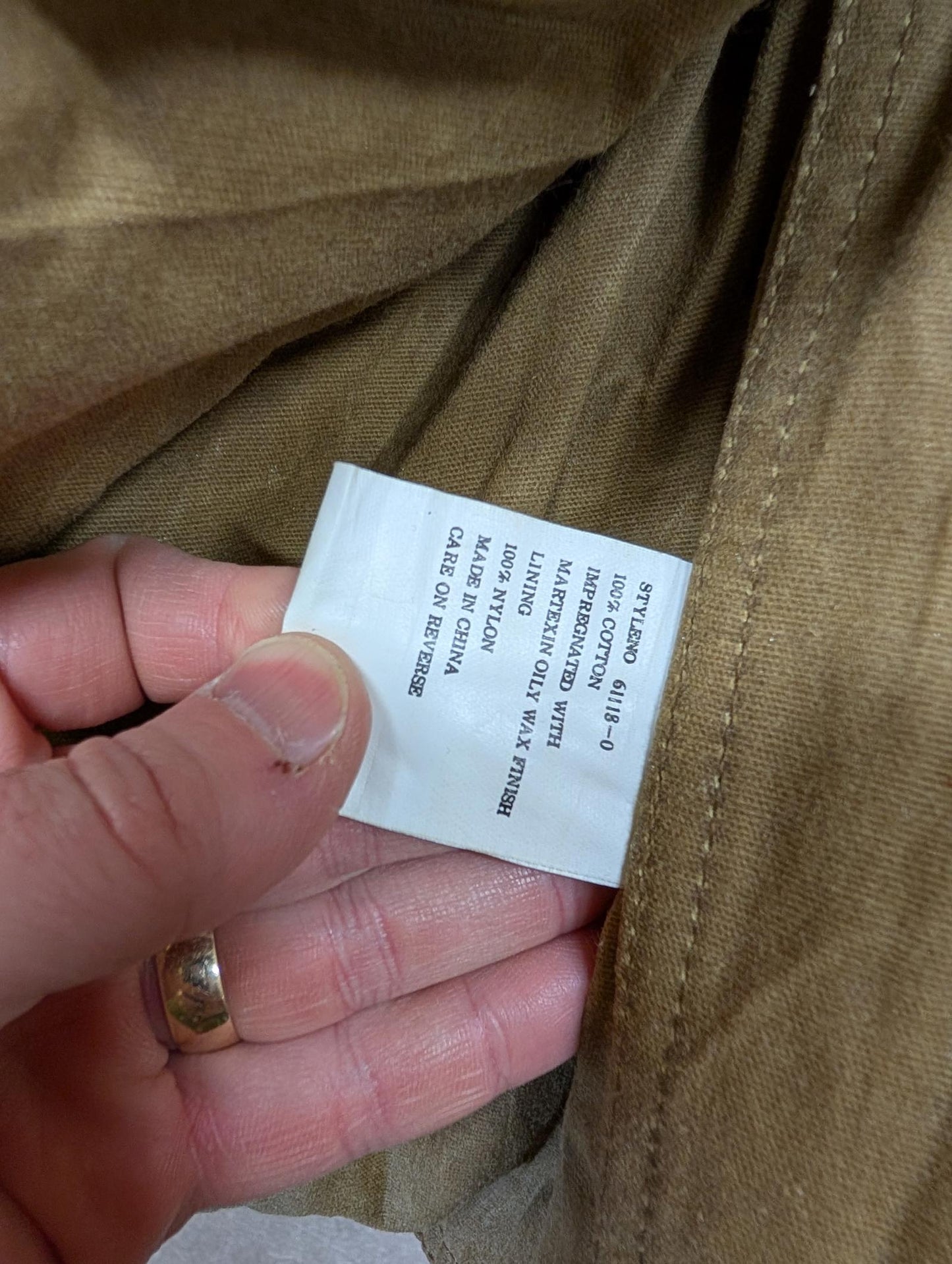 Herters Jacket Mens Size Large Waxed Packer Tin Cloth Duck Canvas Brown Coat