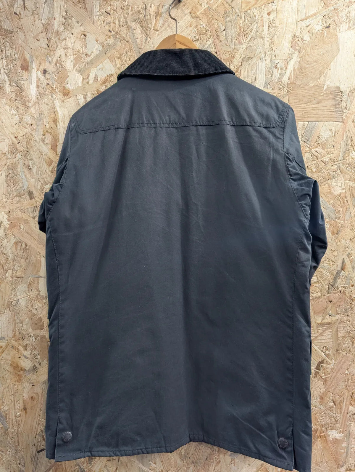 Barbour Digby Jacket Mens Medium Navy Waxed Cotton Corduroy Collar Quilted
