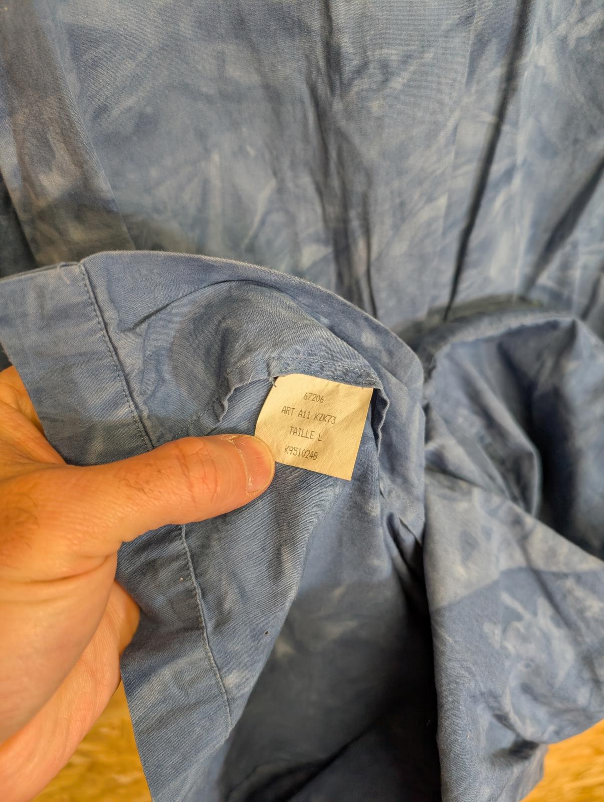 Kenzo Shirt Large Vintage 90s Short Sleeve Tie Dye Hawaiian Blue Cotton