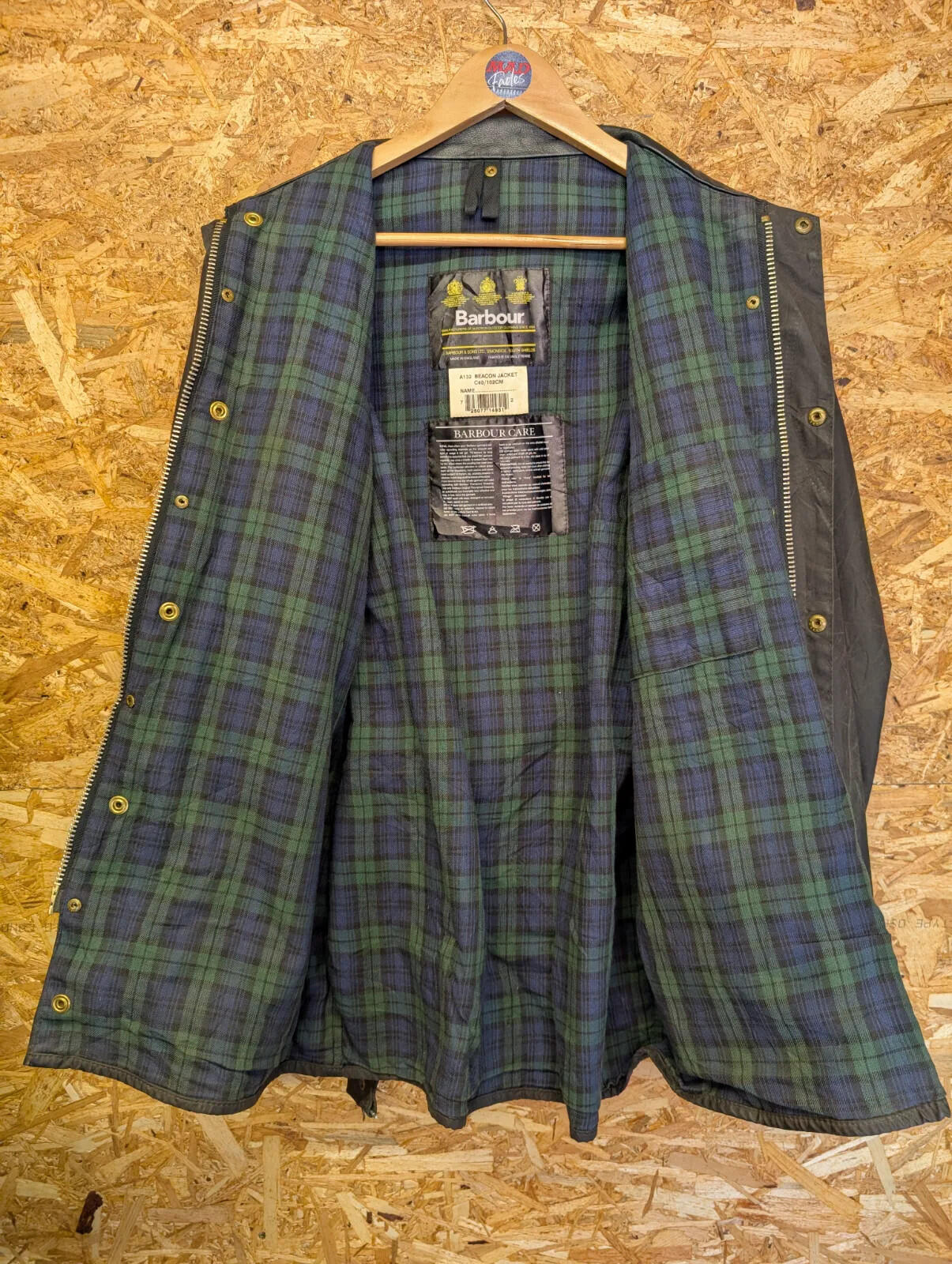 Vintage Barbour Beacon Jacket Wax Jacket Mens Medium C40 Black A132 Belted 90s