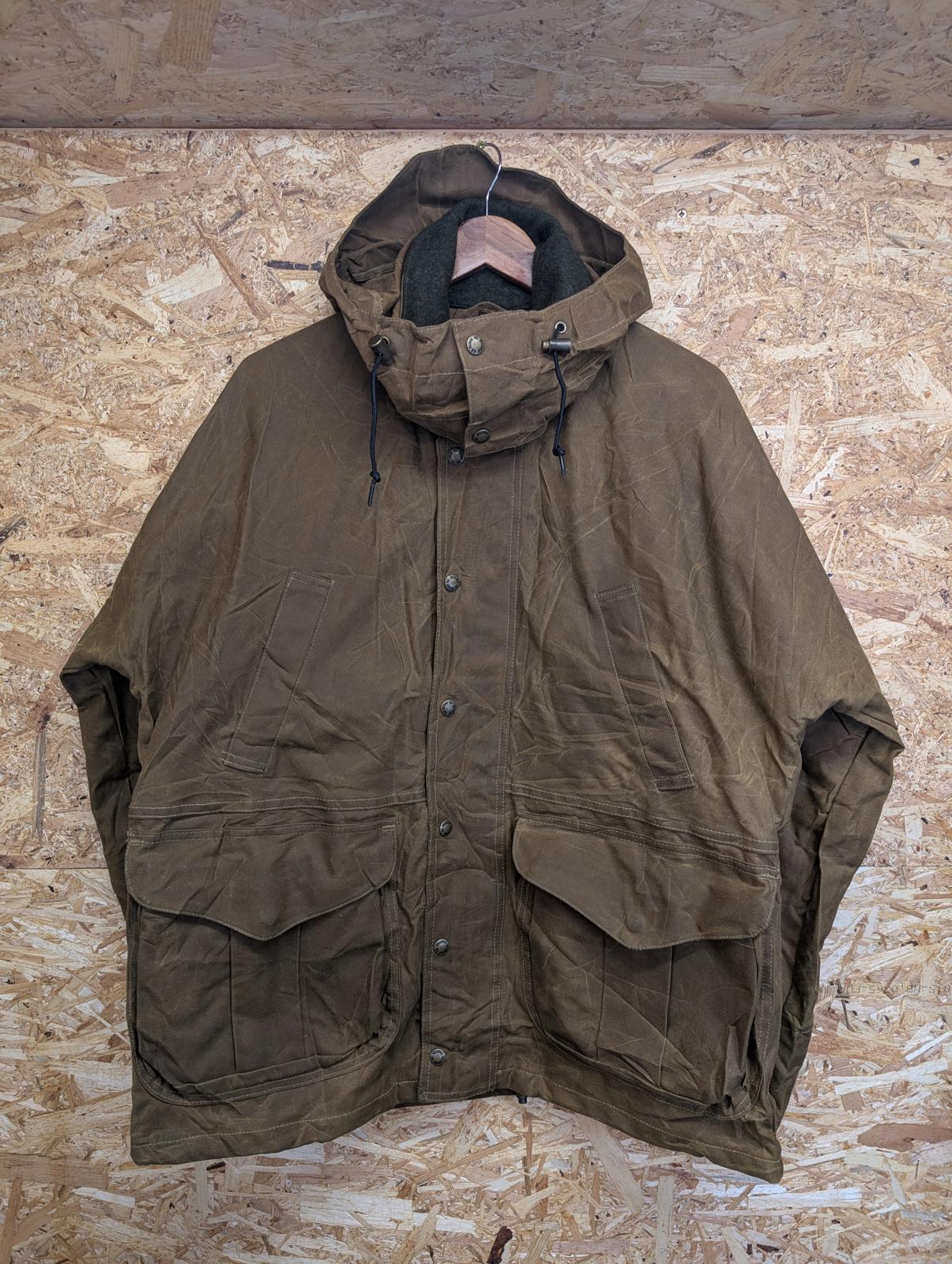 Filson Large Hooded Tin Cloth Field Jacket Style 641n Coat Made In Usa