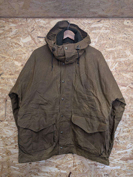 Filson Large Hooded Tin Cloth Field Jacket Style 641n Coat Made In Usa