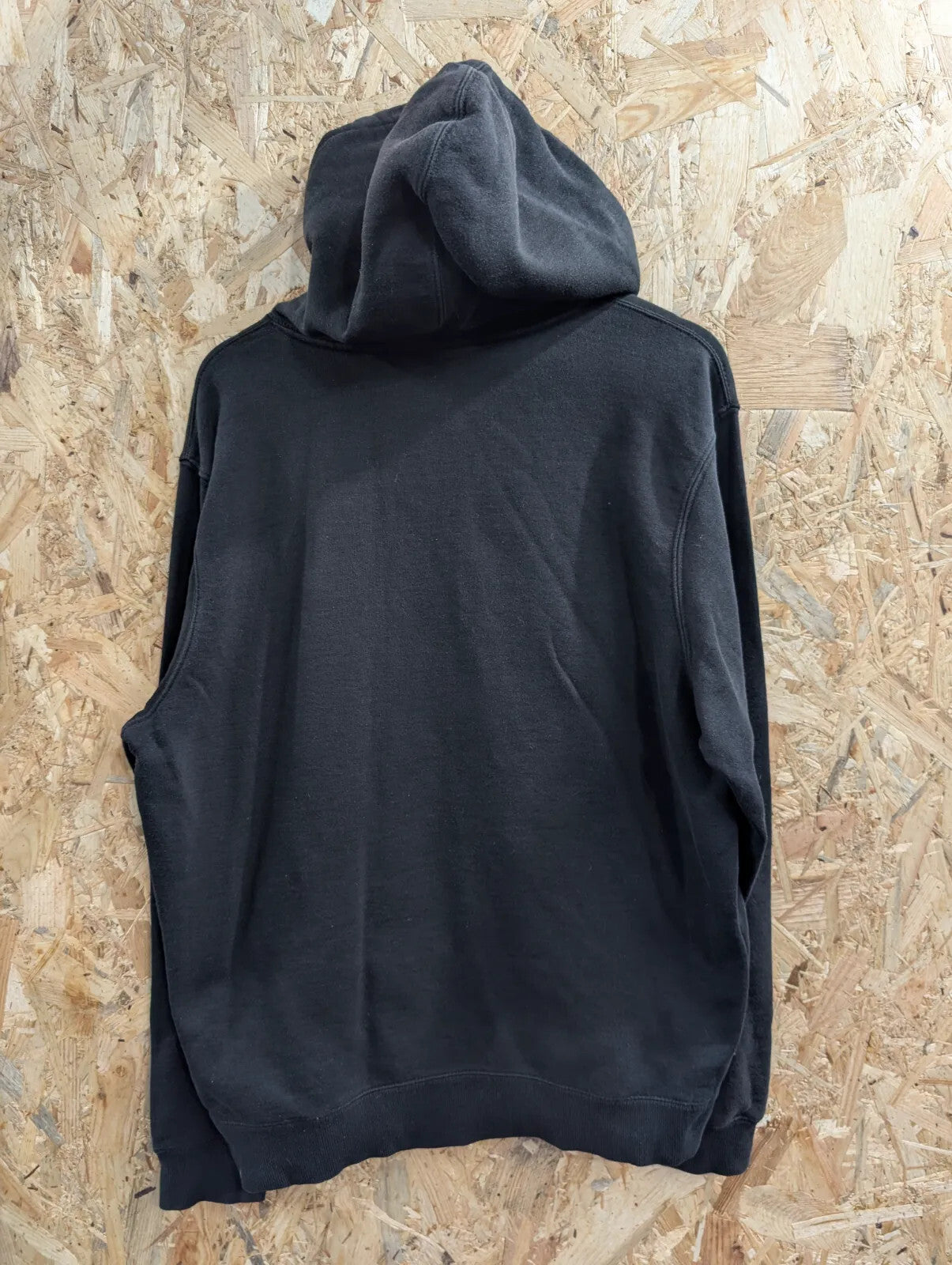 Stussy Hoodie Large Black Pullover Streetwear Embroidered Sweater Chenille Arch