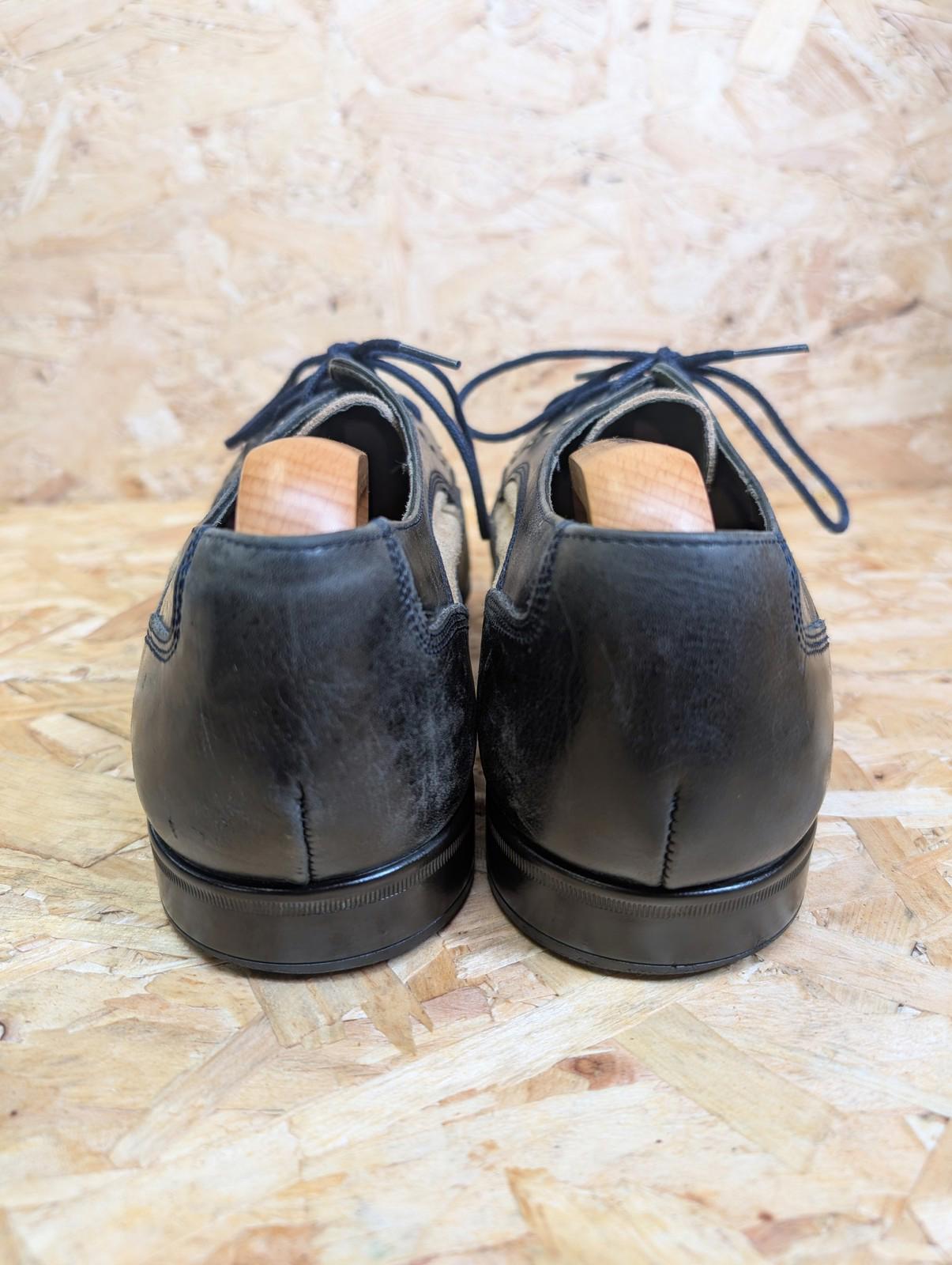 M-DV Devotion Mens Dress Shoes UK 10 Brogue Classic Church Black Tan Leather