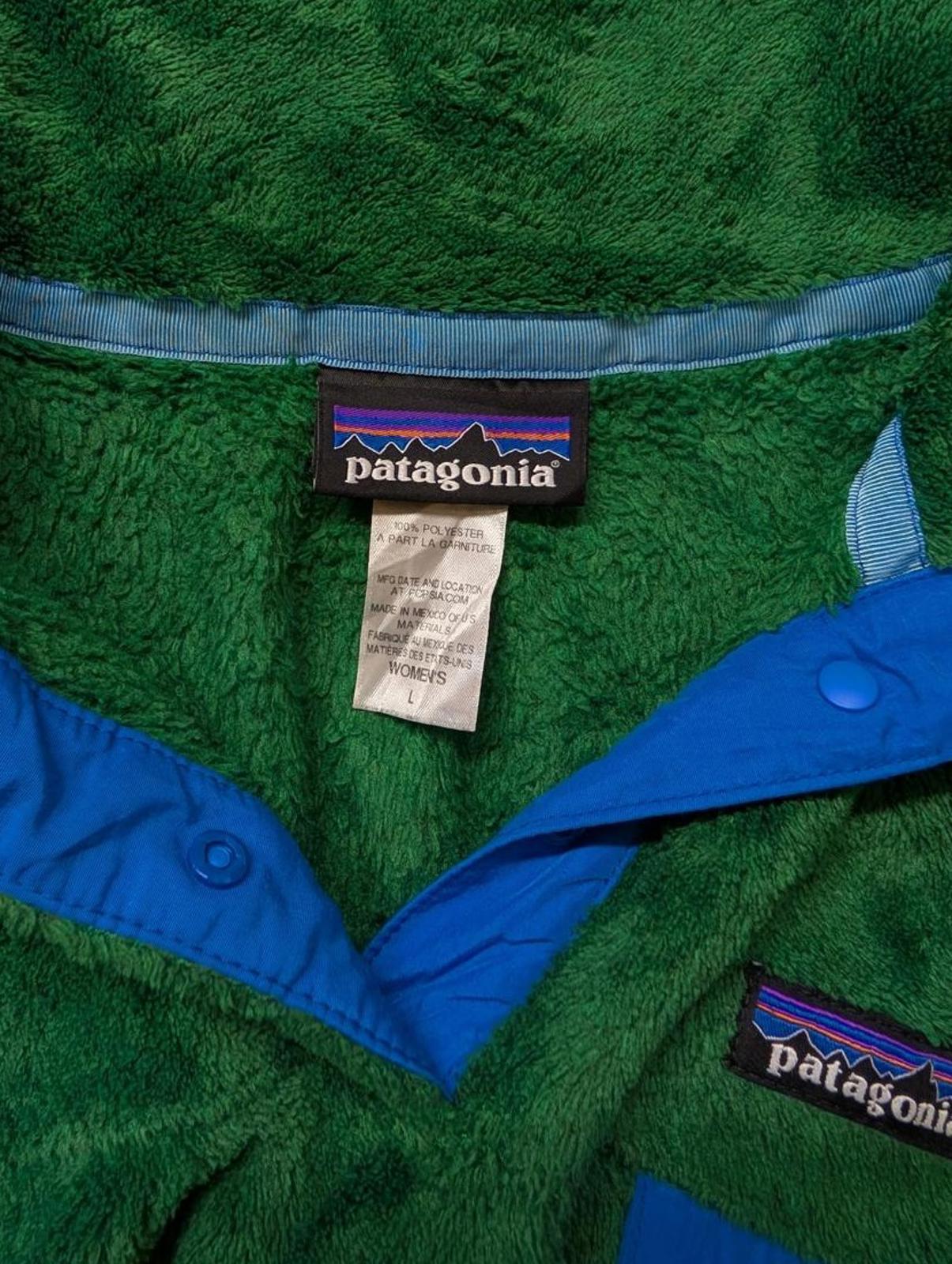 Patagonia Synchilla Snap-T Fleece Large Women Green Blue Pocket Retro-X Better
