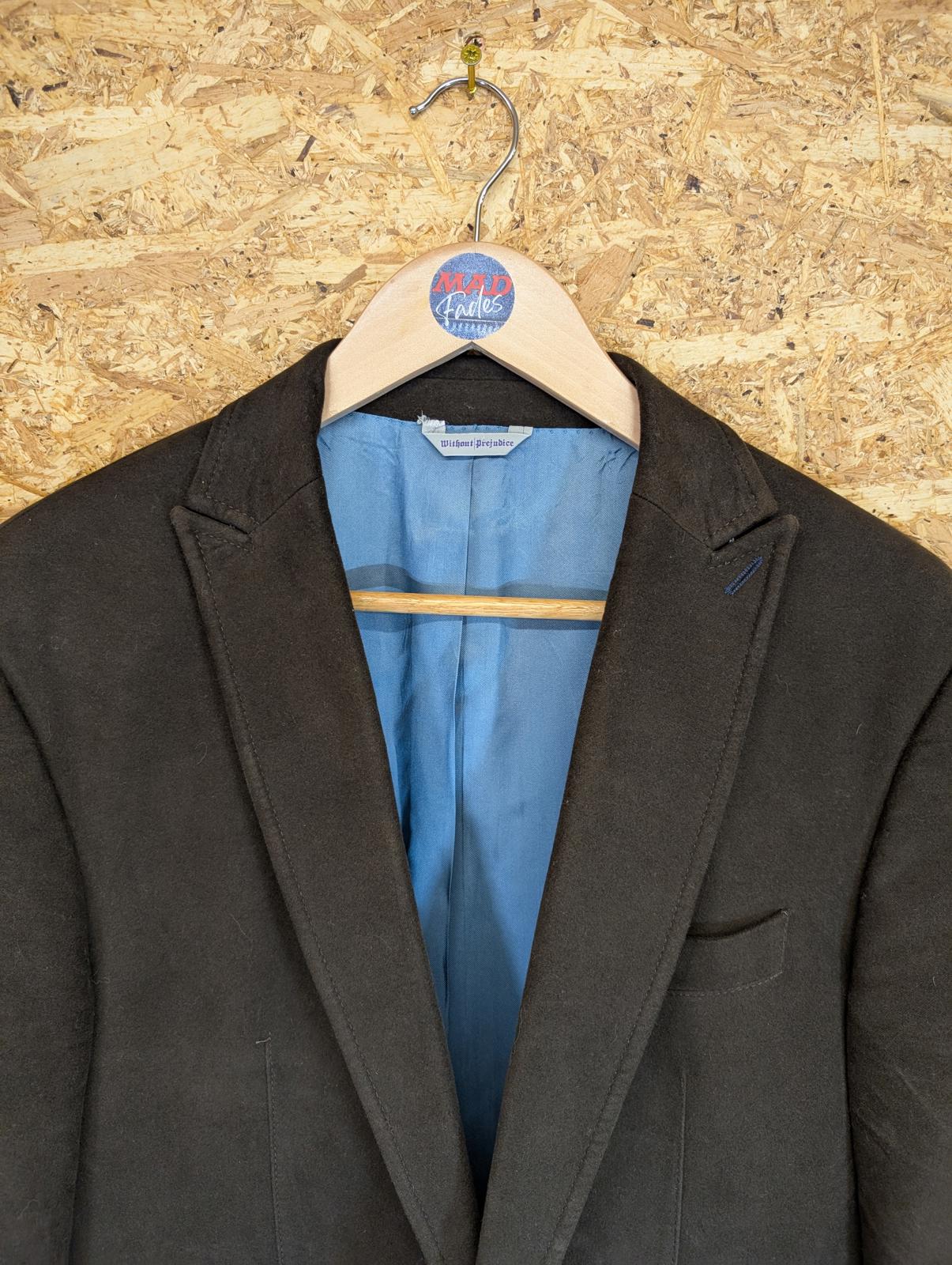 Without Prejudice Size 40 Medium Buckley Blazer Jacket Wool Brown