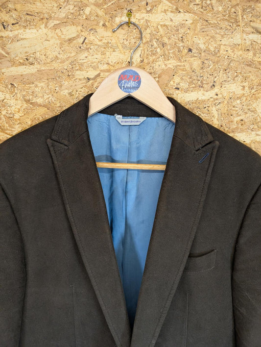 Without Prejudice Size 40 Medium Buckley Blazer Jacket Wool Brown