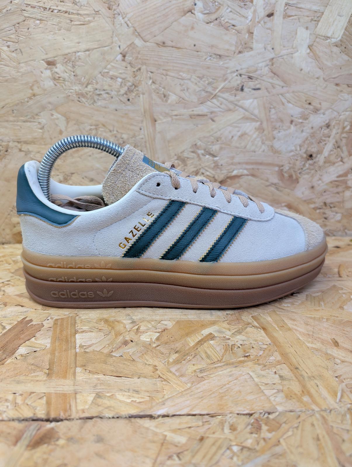 Adidas Gazelle Bold UK 5.5 EU 38.5 Cream Collegiate Green Suede Lace
