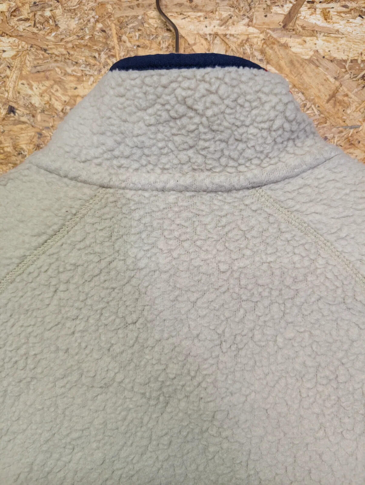 Patagonia Retro Deep Pile Fleece Vest Mens Large Ivory Sherpa Full Zip Outdoor