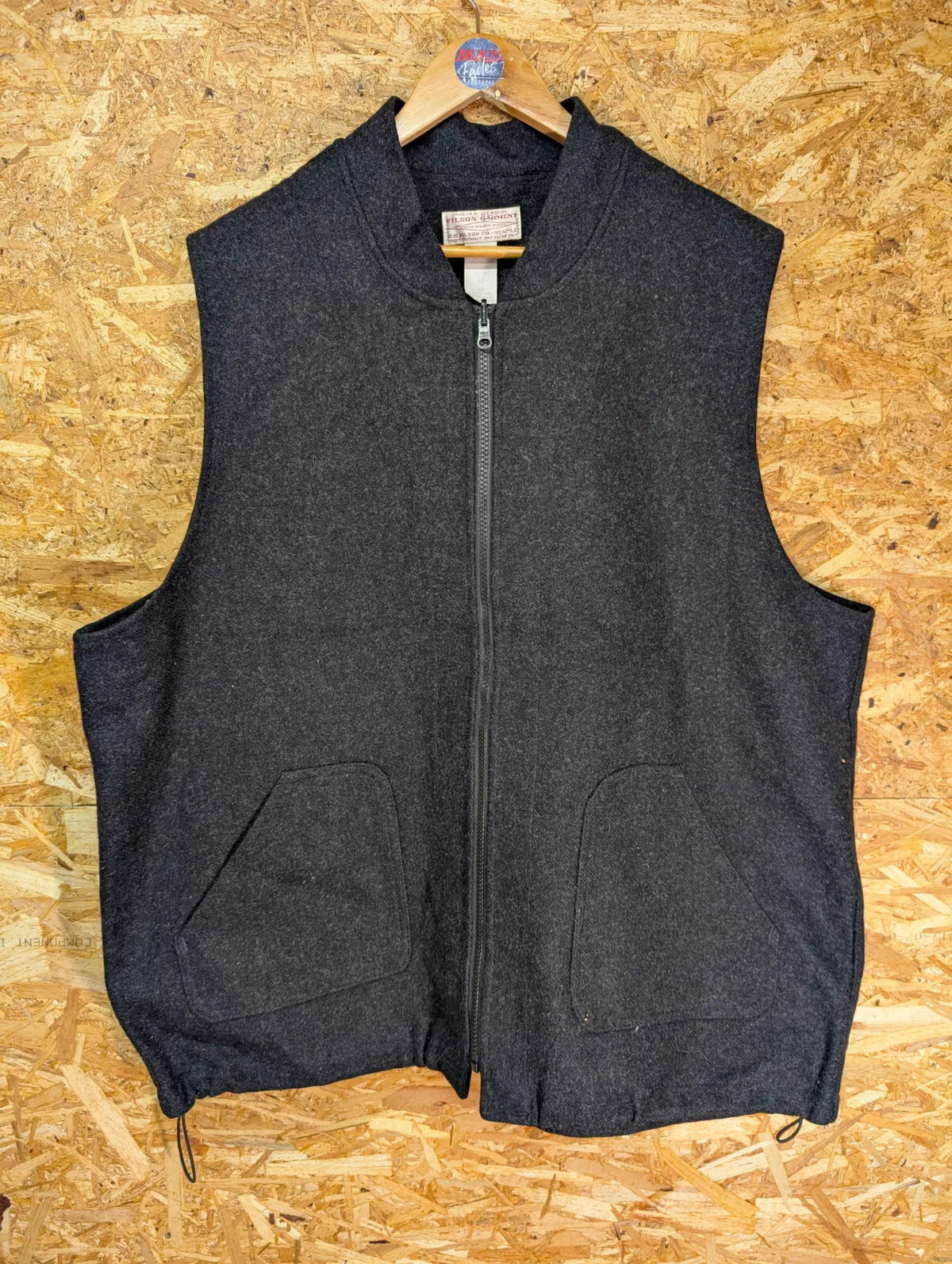 Filson Mackinaw Wool Vest XXXL Charcoal Grey Zip # 121 Liner Gilet Body Warmer