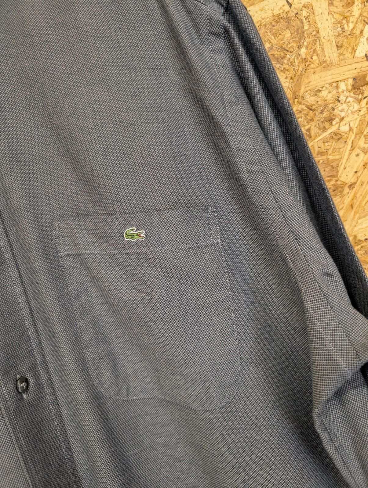 Lacoste Shirt Large 42 Men Long Sleeve Grey Cotton Casuals Button Collar France