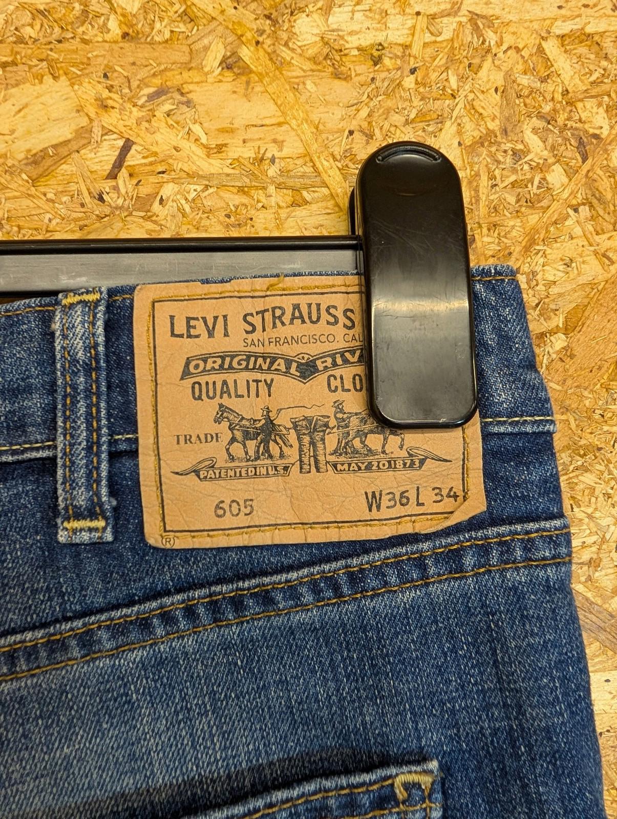 Levi's 605 Jeans Men W36 L30 Slim Straight Blue Denim Classic Orange Tab Big E