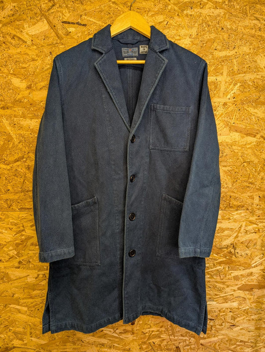 Blue Blue Japan Workwear Pure Indigo Longline Chore Jacket Thick Cotton Small