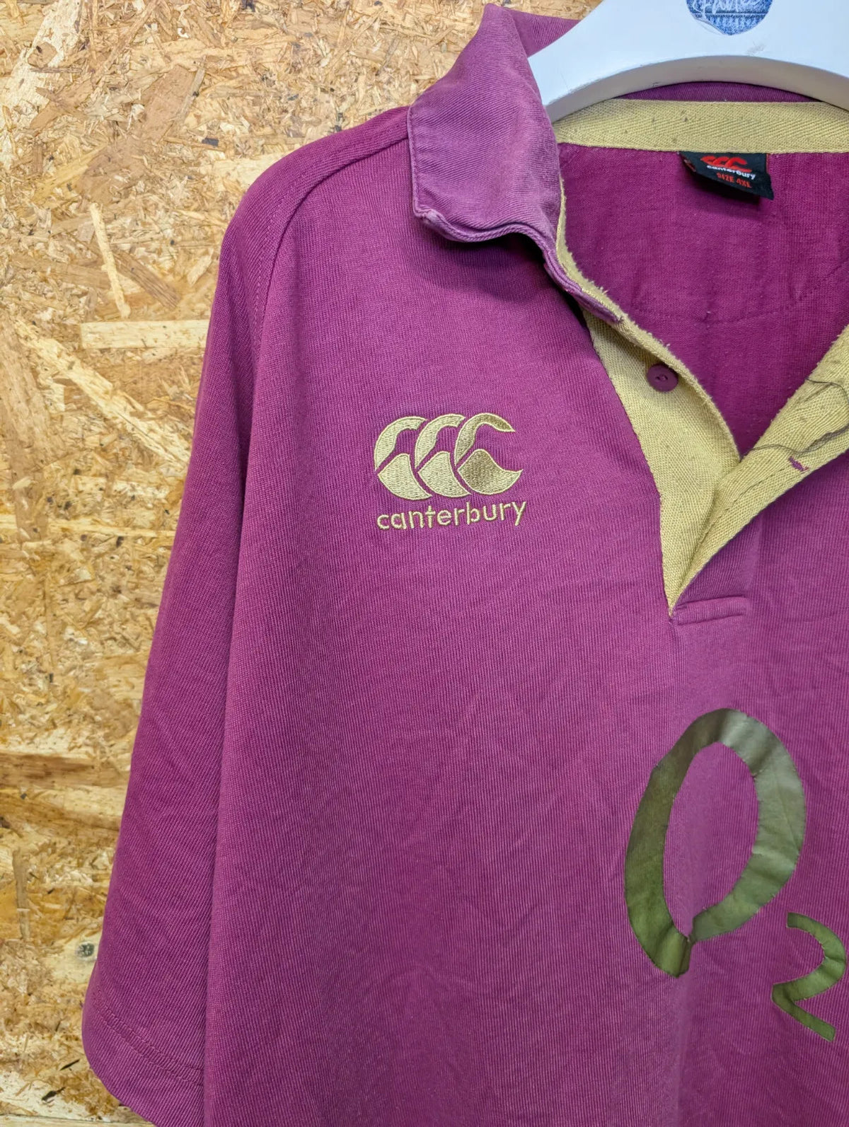 England Away Rugby Shirt 12/13 Men 4XL Purple S/S Alternative Canterbury Gold