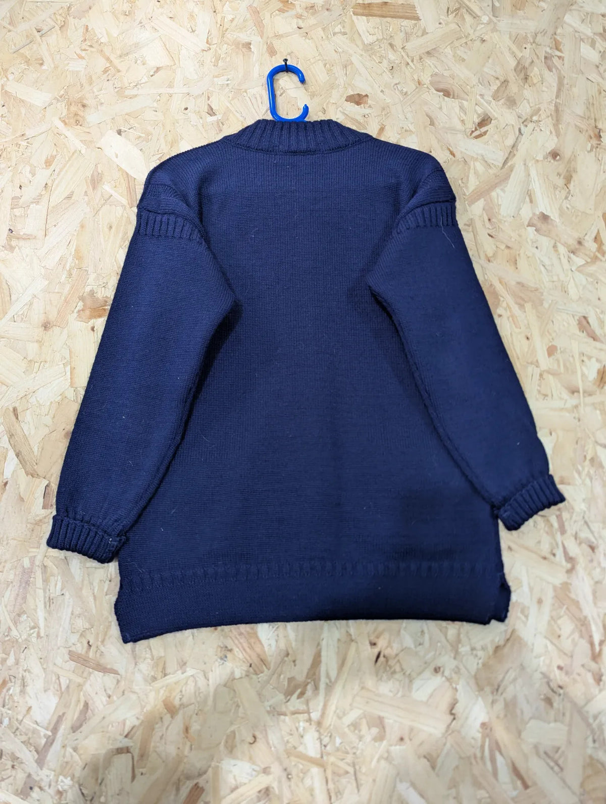 Guernsey Woollens Cardigan Womens Medium Navy Wool Chunky Knit Button Up Vintage