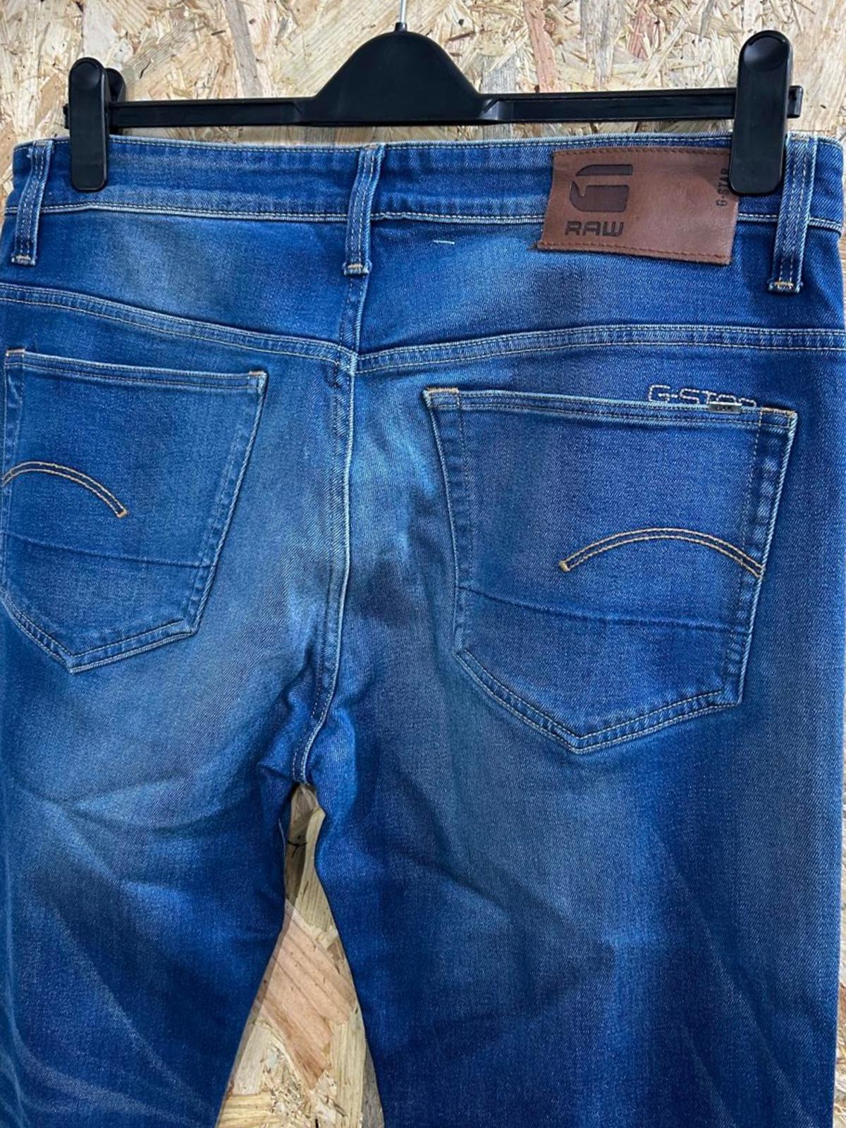 G-Star 3301 Loose Fit Jeans W33 L32 Men Mid Blue Straight Leg Button Fly