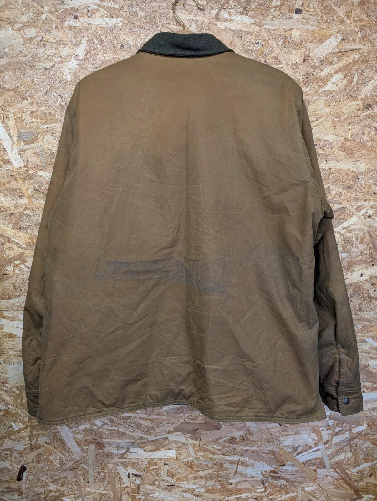 Filson Insulated Jac-Shirt Mens Large Brown Waxed Jacket Snap Padded  Lined Wool