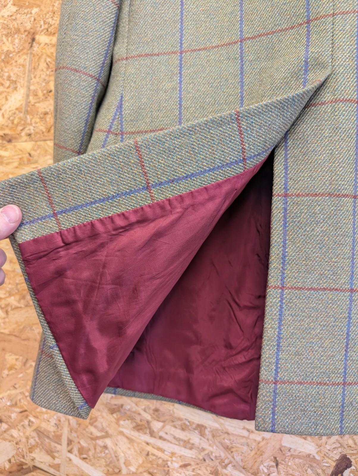 Currey Plaid Wool Jacket XL Men Khaki Green Brown Derby Vintage Country Blazer