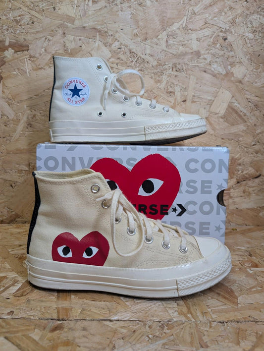 Converse Chuck Taylor High Top Trainer Unisex UK 5.5 EU 38 Comme Des Garçons Beige