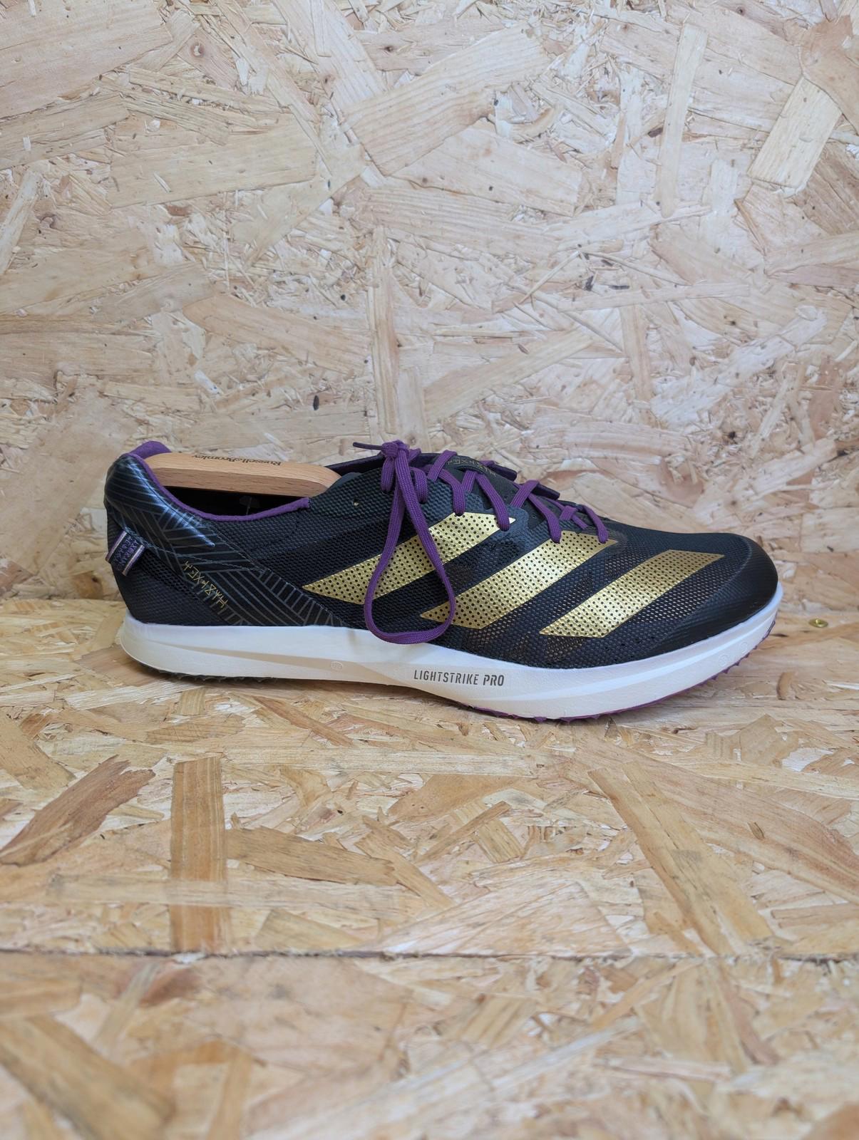 Adidas Adizero Avanti Mens Trainers UK 10.5 Black Gold Purple Running Spikes Marvel Black Panther
