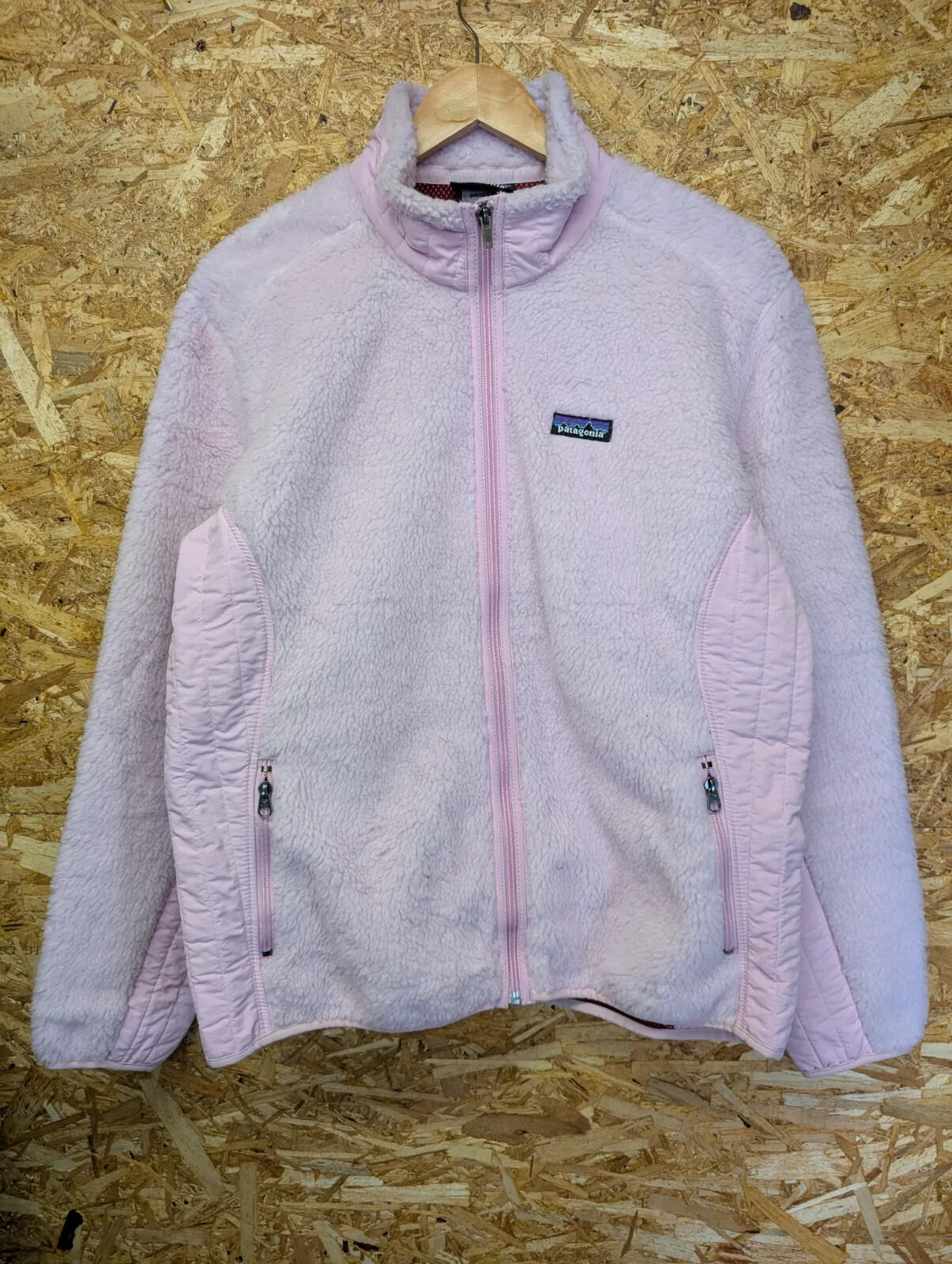 Patagonia Retro-X Fleece Jacket Womens XL Light Pink Full Zip Synchilla Sherpa