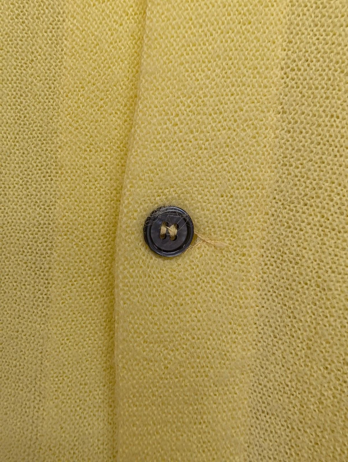 Izod Lacoste Cardigan Jumper Large Men Vintage 1970s Yellow Button Knit Sweater
