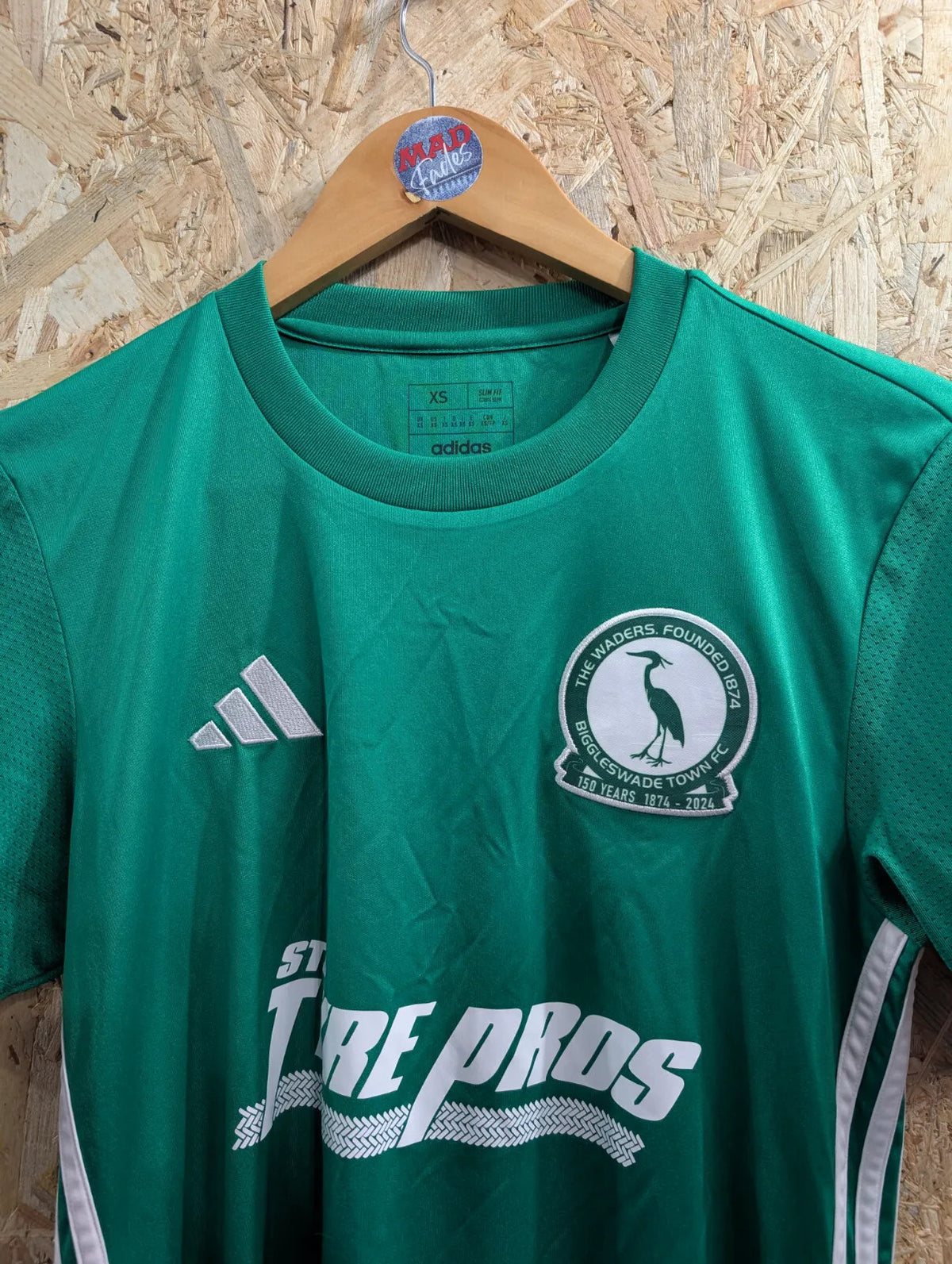 Biggleswade Town Home Football Shirt 23/24 Mens XS Green FC Crest 10 Adidas