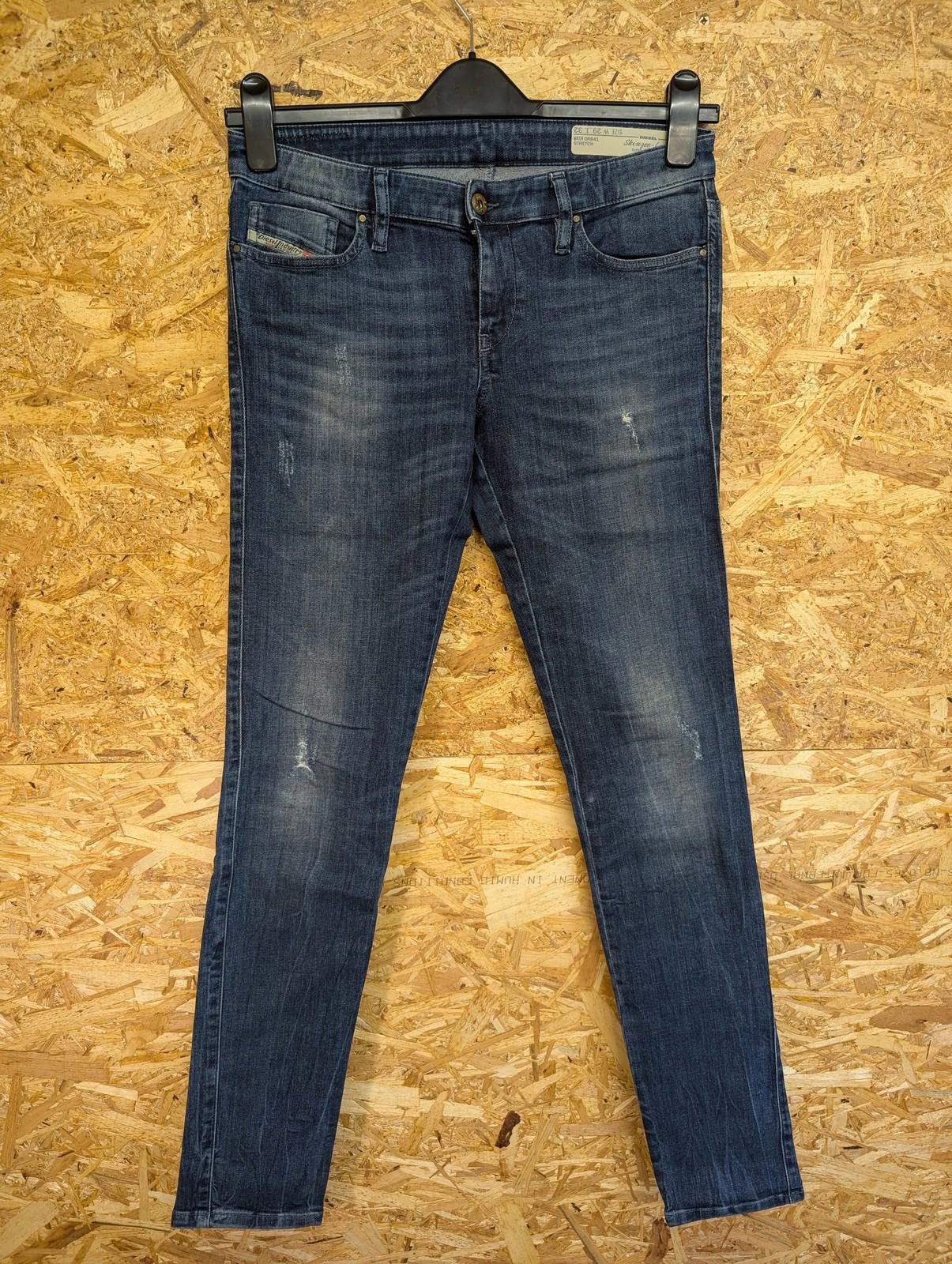 Diesel Skinzee-Low Jeans W29 L32 Women Blue Denim Distressed Slim Fit Skinny