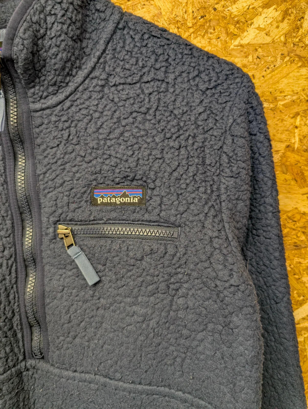 Patagonia Deep Pile Fleece Womens XS Navy Blue /4 Zip Pullover Retro-X Snap-T