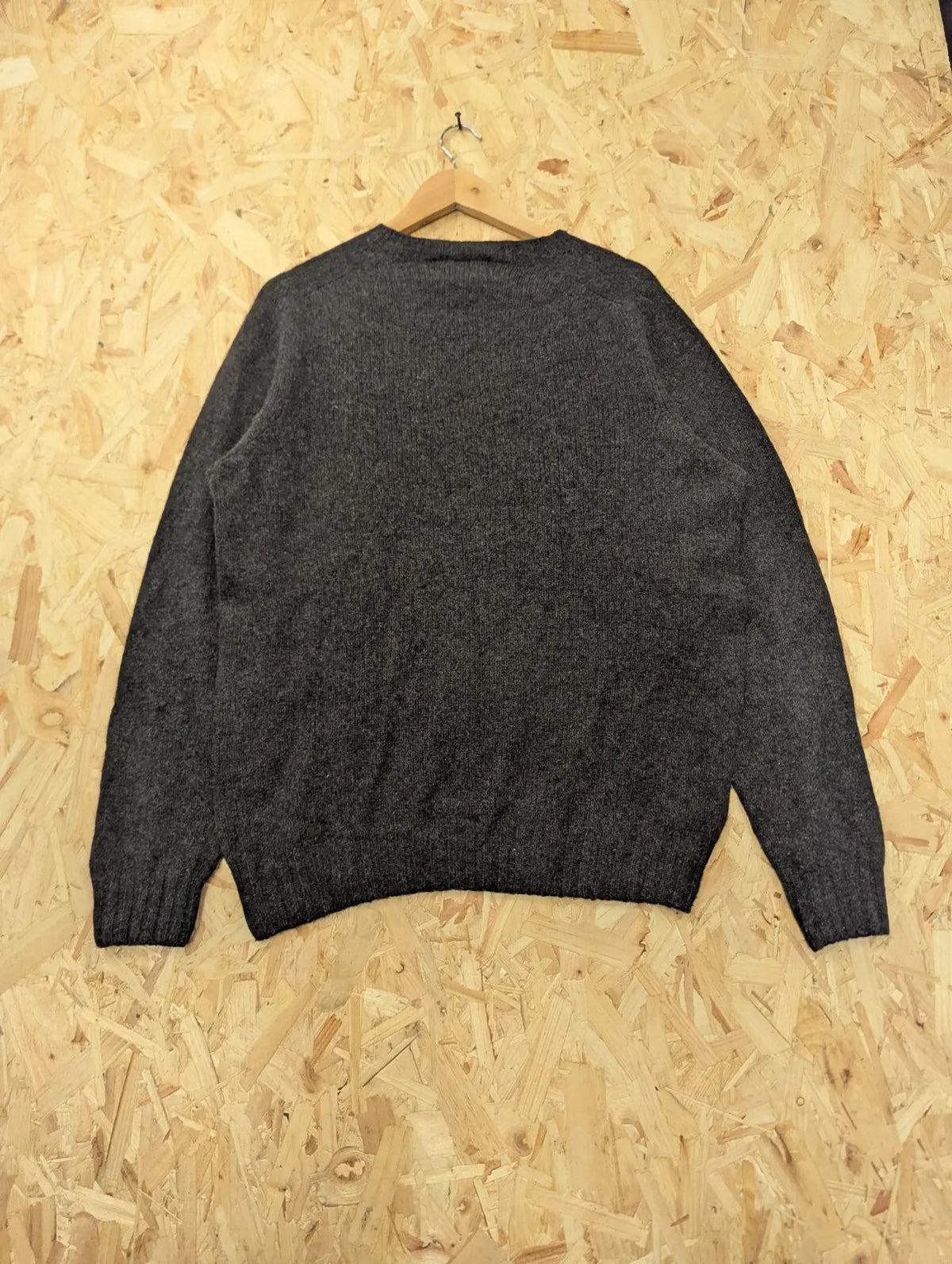 Filson Jumper Men Large Charcoal Grey Lambswool Crew Neck Pullover Made Scotland