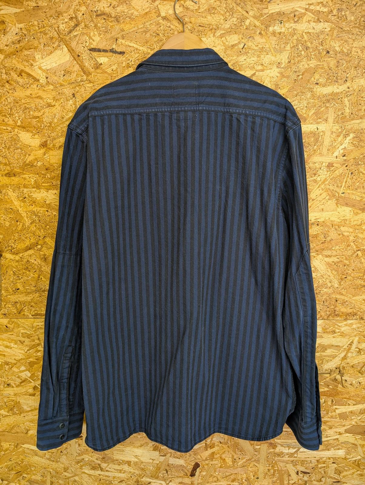 G-Star Raw Over-Shirt XXL Men Button-Up Stripe Navy Blue Heavy Duty Denim