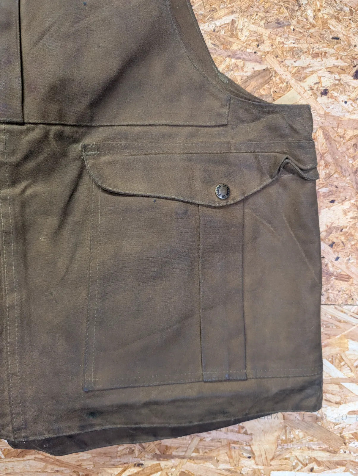 Filson Tin Cloth Hunting Vest Mens Large Style 32 Gilet Brown Wax Tin Cloth Tan